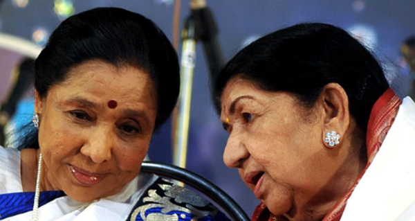 Asha Bhosle with Lata Mangeshkar
