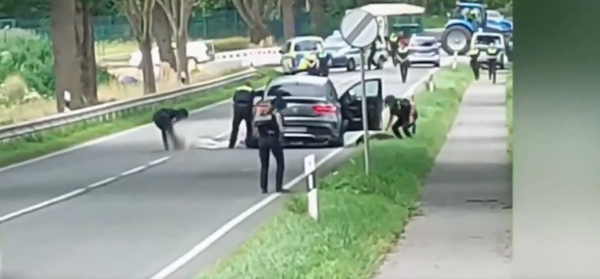 Shooter being taken into custody.