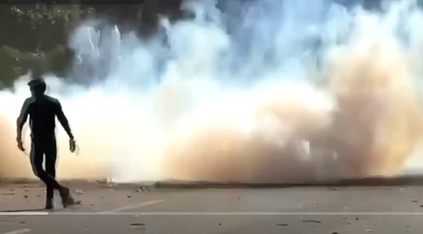 After a firing of teargas on workers in Noida